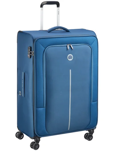 DELSEY Paris Caracas 82 Cm Softcase 4-Double Wheeled Expandable Check-In Luggage Trolley - Night Blue
